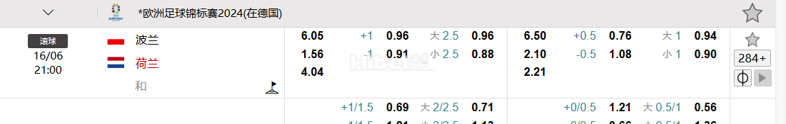 欧洲足球锦标赛2024(在德国)  波兰VS   荷兰